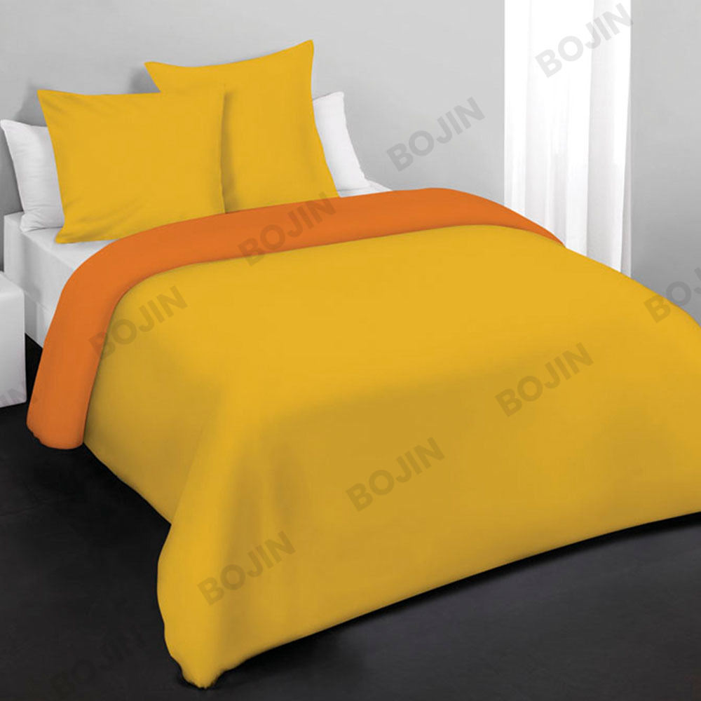 Set di biancheria da letto in solido piumino in microfibra giallo con piumino doppio 2-3 pezzi 100% poliestere